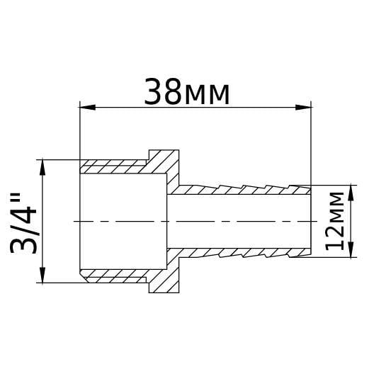 Штуцер латунний 3/4" ЗРх12 мм (GSR-000017082) - фото 3 Штуцер латунний 3/4" ЗРх12 мм (GSR-000017082) - фото 3