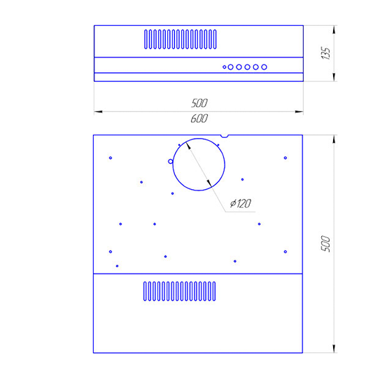 Витяжка кухонна ProfitM Плоска Турбо №2 50 см 420 м3 Чорний - фото 5 Витяжка кухонна ProfitM Плоска Турбо №2 50 см 420 м3 Чорний - фото 5