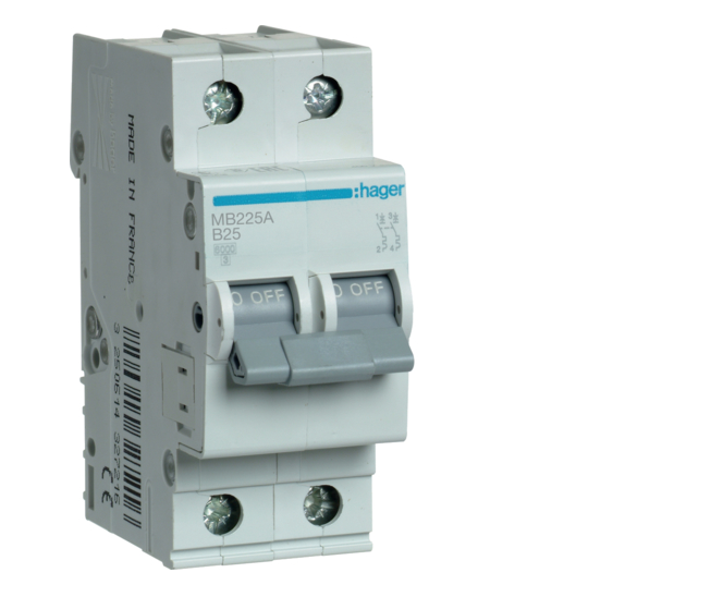 Автоматический выключатель Hager 2Р 25А 6kA (27108840)