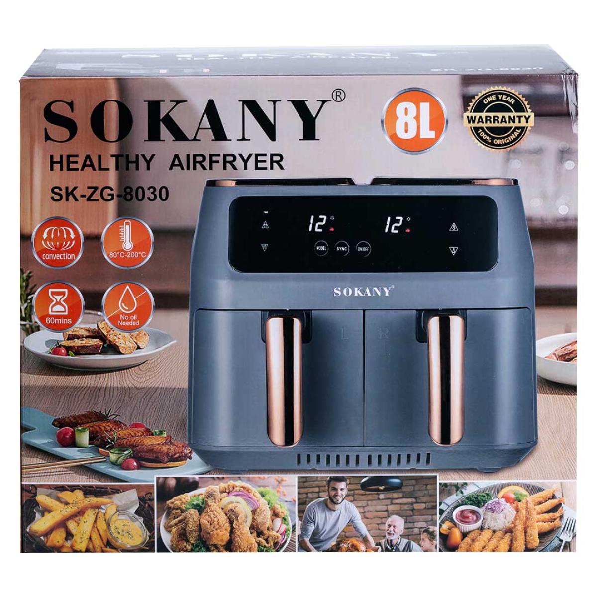 Аэрогриль-фритюрница Sokany SKZG8030G с таймером 8 л Серый (100-107-SKZG8030G) - фото 11