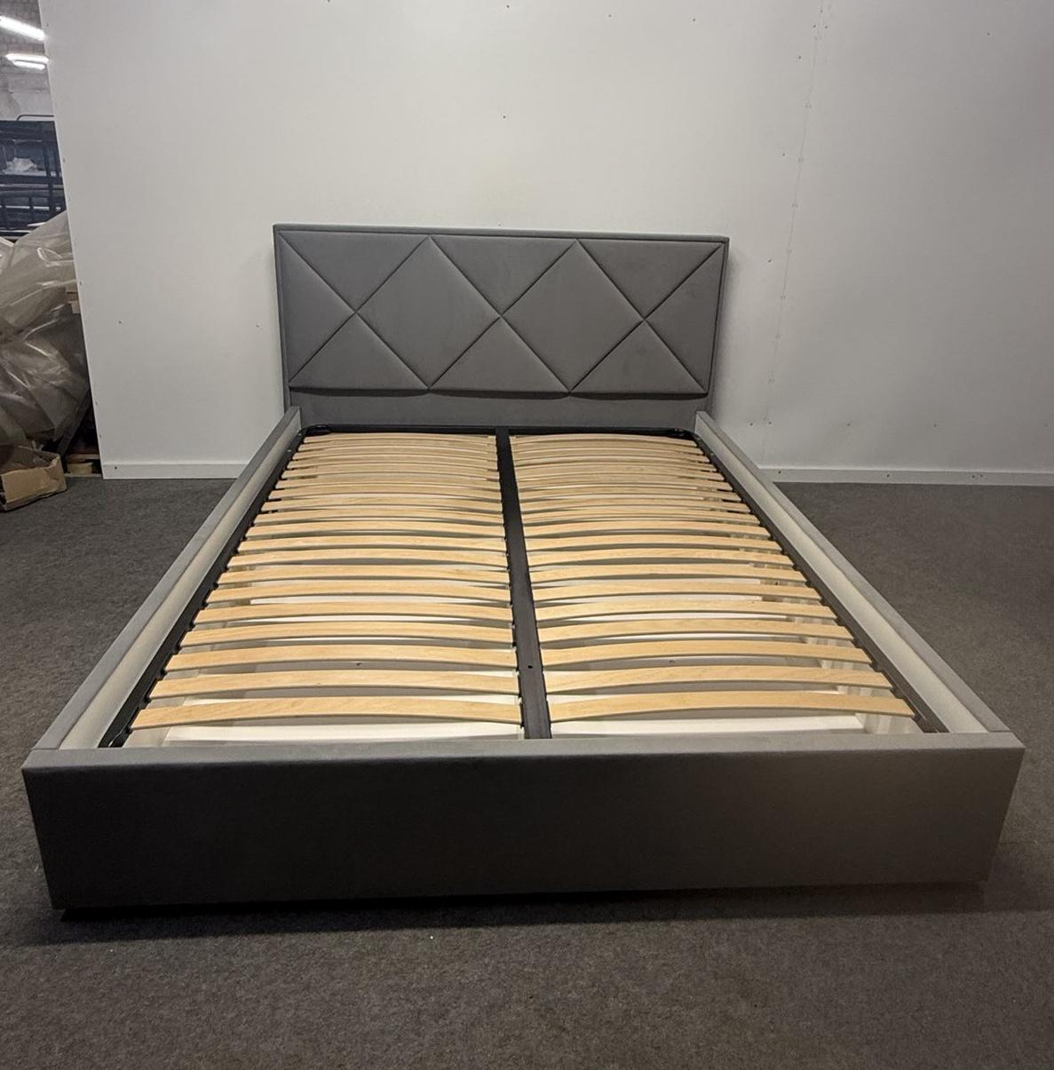 Кровать с подъемным механизмом ADS Mebli Делано 160х200 см велюр Zenit 27 Серый (30376505) - фото 5