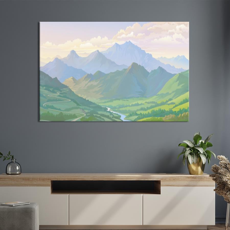 Картина на холсте Живописные горы 51x34 см (626-1)