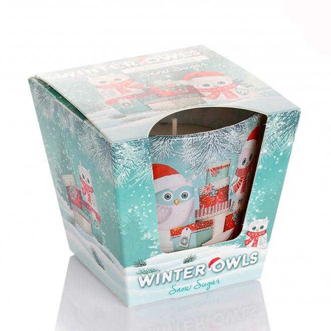Свеча ароматическая Flora Winter Owls Snow Sugar (28832)