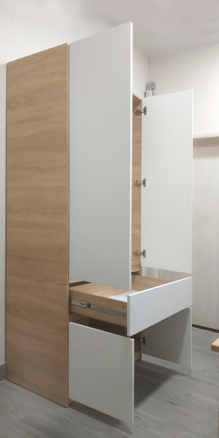 Шкаф Мастер Форм Брайт 80х52х200 см Дуб сонома/Белый (07992) - фото 4 Шкаф Мастер Форм Брайт 80х52х200 см Дуб сонома/Белый (07992) - фото 4