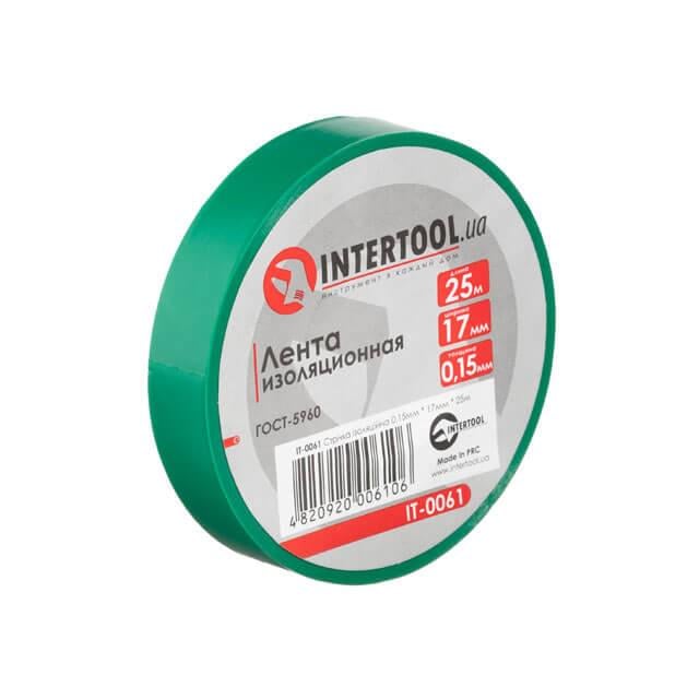 Лента изоляционная Intertool IT-0061 0,15х17 мм 25 м Зеленый (129729) - фото 1