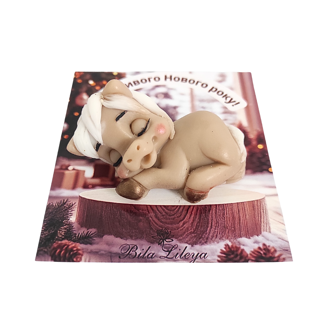Мило-листівка ручної роботи Bila Lileya Поні новорічне (MS-00076)