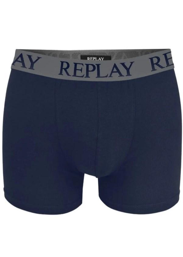 Трусы-боксеры мужские анатомические Replay 2 шт. М Темно-Синий/Серый (7562546) - фото 5