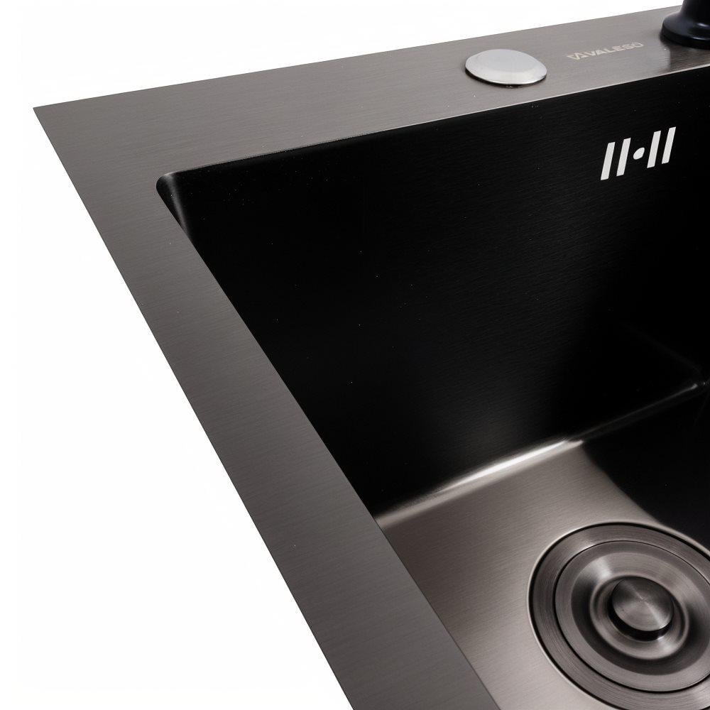 Кухонний комплект Valeso Handmade мийка 40x50 см змішувач FC-5 PVD Чорний (000050606) - фото 5