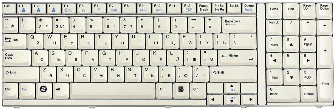 Клавиатура для ноутбука LG S900 White Frame White