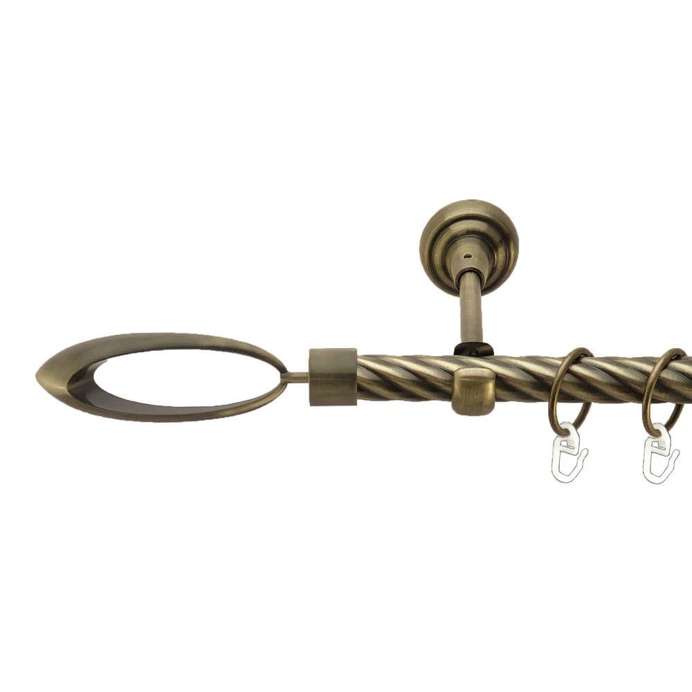 Карниз Orvit Венеція металевий однорядний відкритий скручена труба кільце металеве 19 мм 300 см Антик (00-00017136)