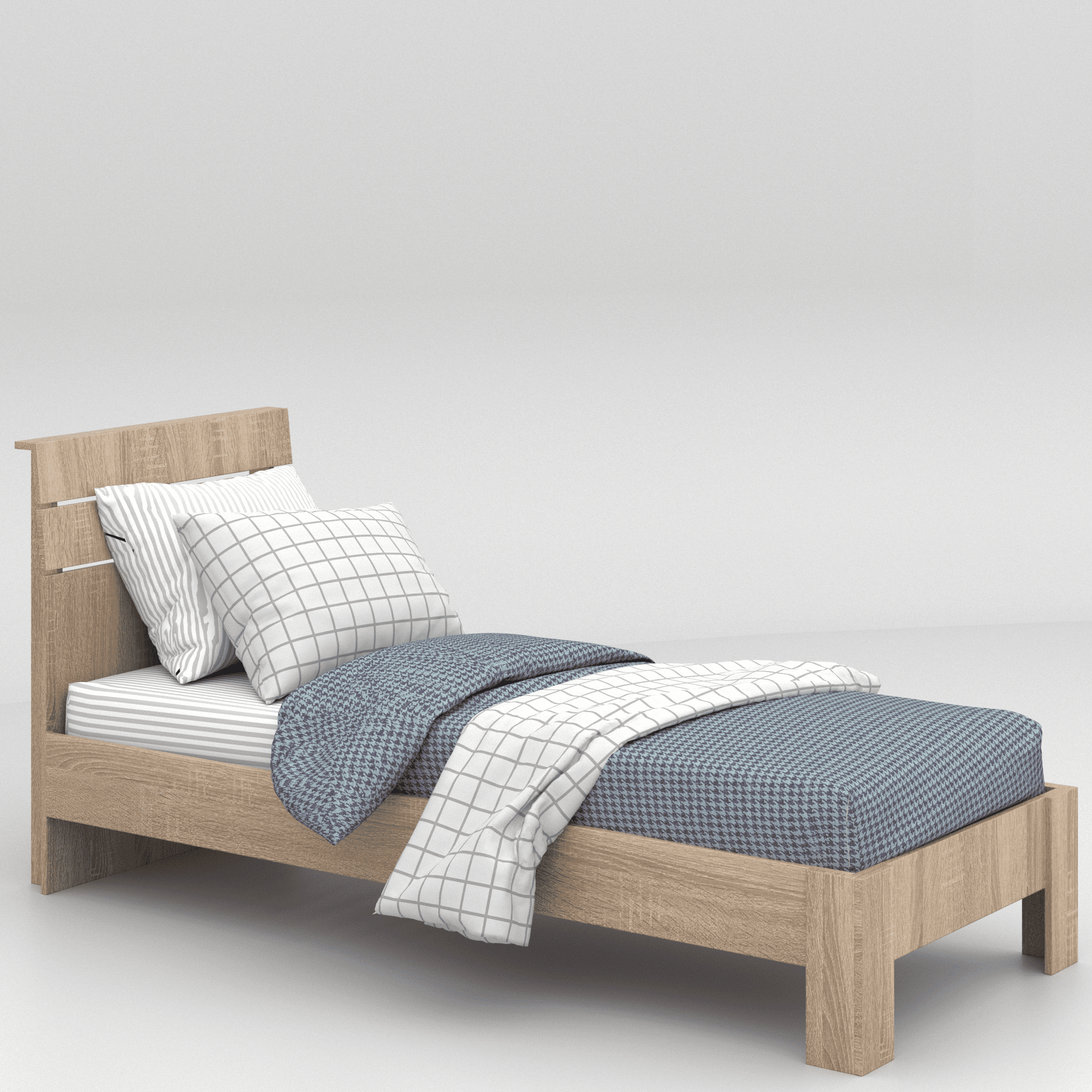 Ліжко односпальне КР-8 Класік ДСП з ламелями 766х2128х866 мм Дуб Сонома Ліжко односпальне КР-8 Класік ДСП з ламелями 766х2128х866 мм Дуб Сонома