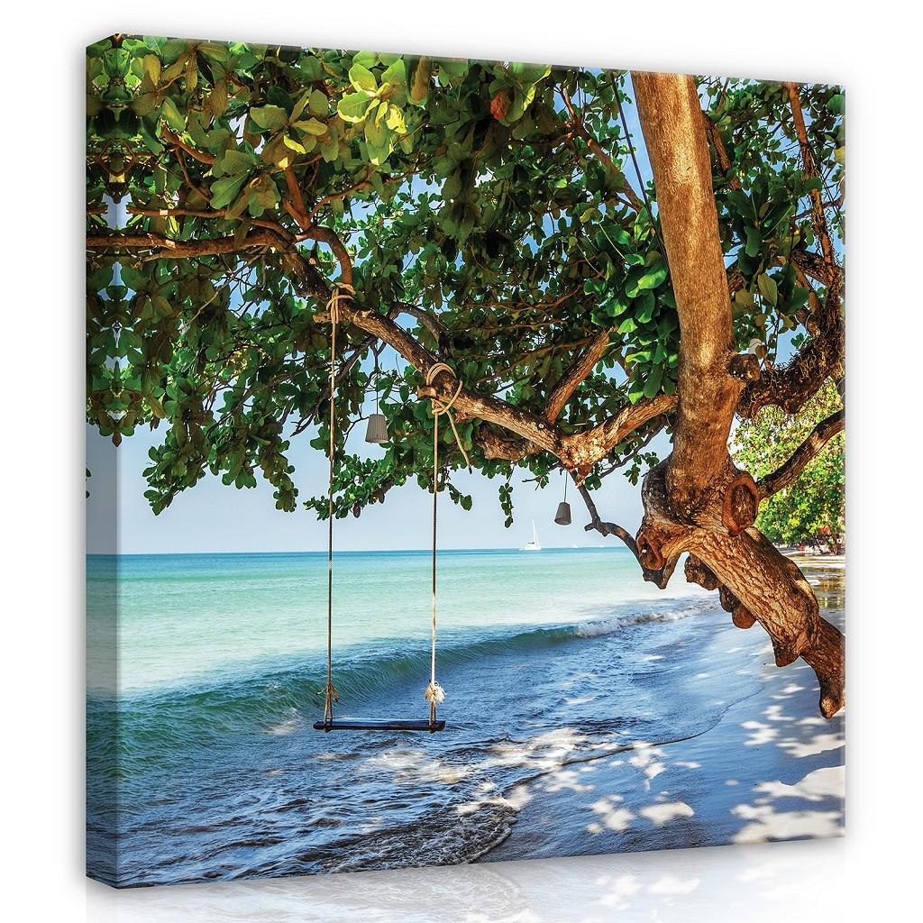 Картина на холсте 50х50 см Качели и море (PP11850O10)