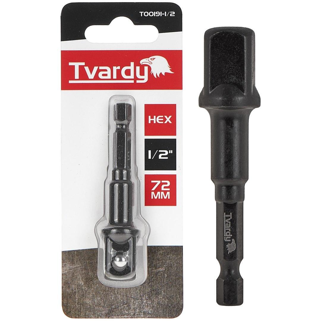 Адаптер ударний біти Tvardy Hex E6,3 1/4" на тримач торцевої головки 1/2" 75 мм (T00191-1/2) - фото 3 Адаптер ударний біти Tvardy Hex E6,3 1/4" на тримач торцевої головки 1/2" 75 мм (T00191-1/2) - фото 3