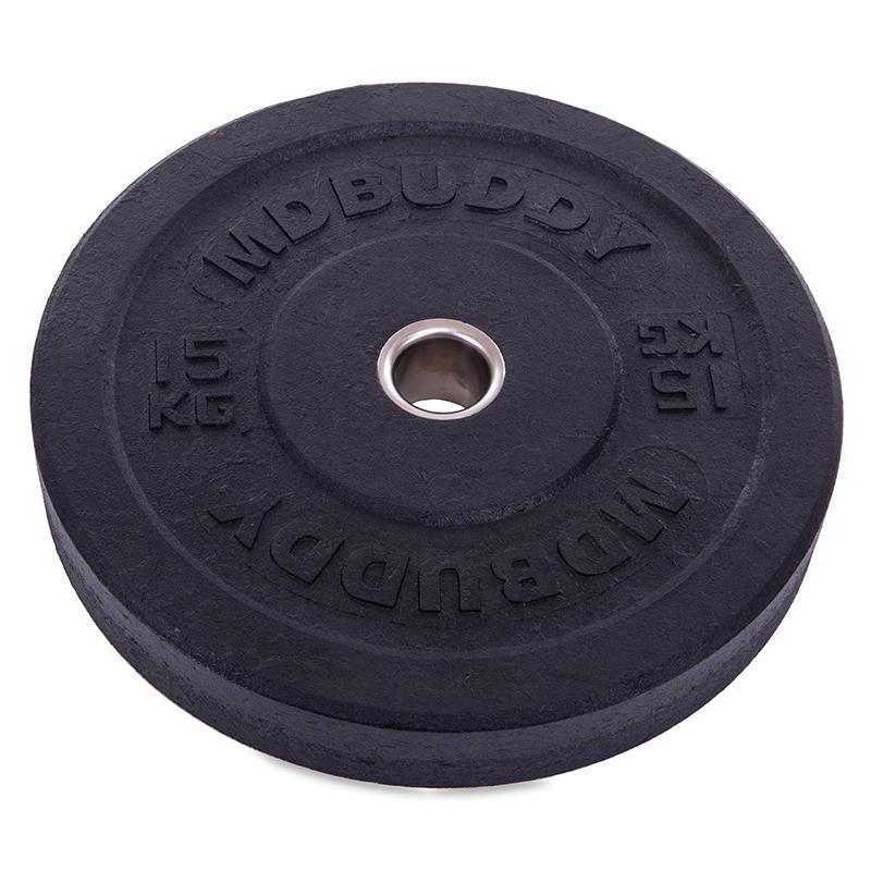 Диски Bumper Plates TA-2676 бамперні для кросфіту 15 кг Чорний (58363144)