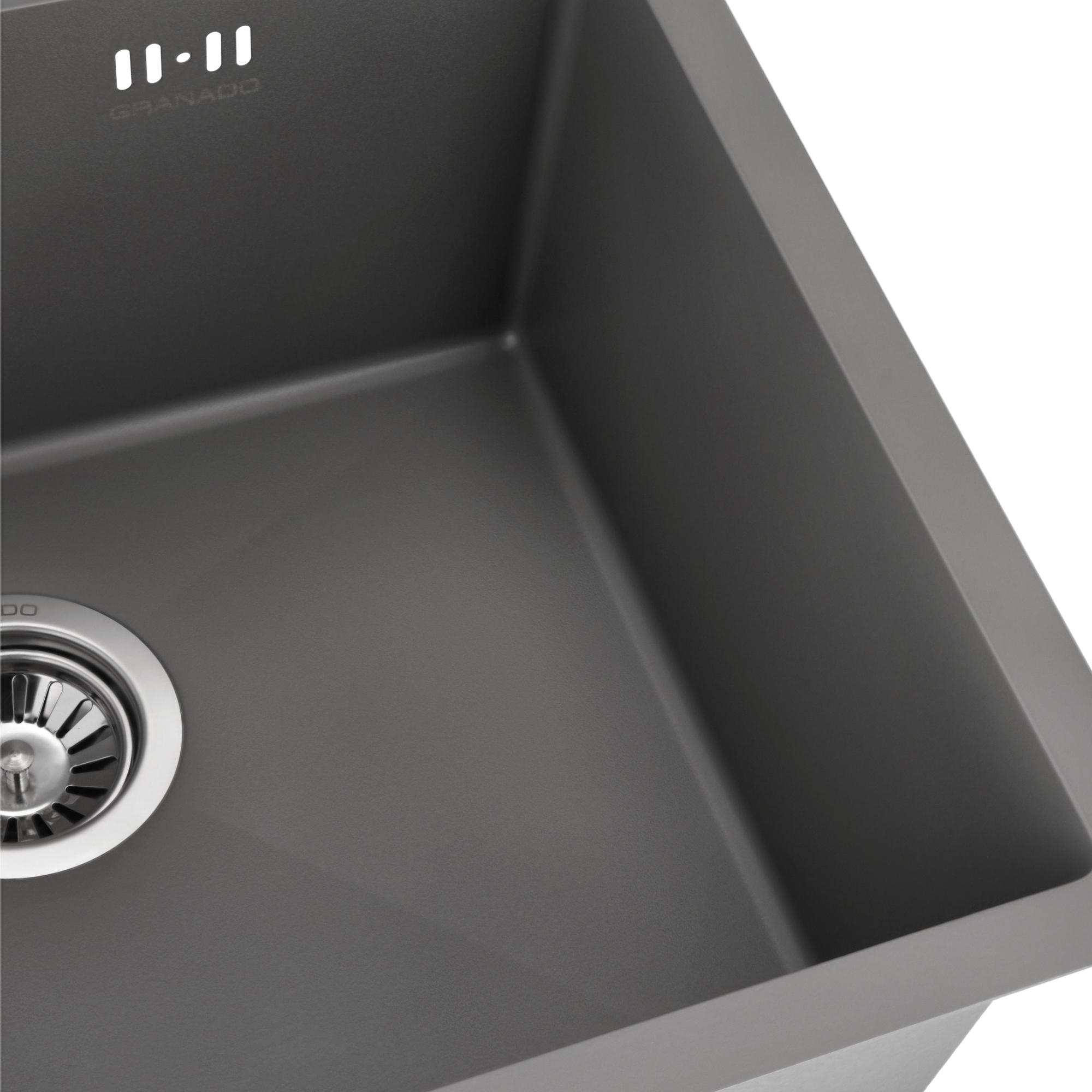 Мийка для кухні Granado Under top Max Steel S201 Textures 53х43х22 см Grey - фото 3 Мийка для кухні Granado Under top Max Steel S201 Textures 53х43х22 см Grey - фото 3