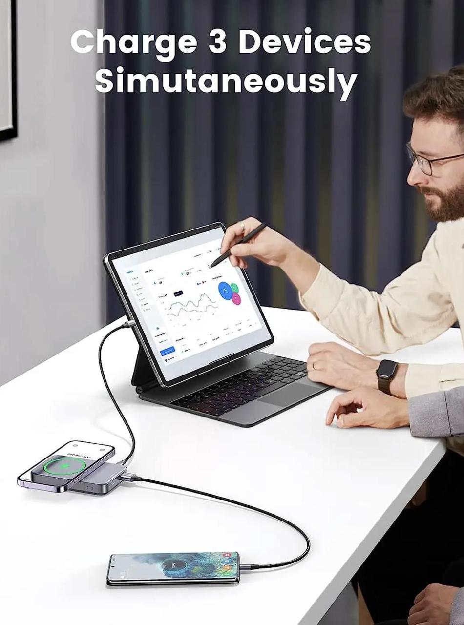 Повербанк UGREEN 10000 mAh MagSafe Magnetic 20W USB-C White (2390696110) - фото 7 Повербанк UGREEN 10000 mAh MagSafe Magnetic 20W USB-C White (2390696110) - фото 7