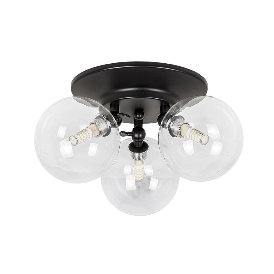 Люстра Levistella 761X1203F-3 BK+CL 200 с тремя плафонами Черный/Прозрачный (2219990216)