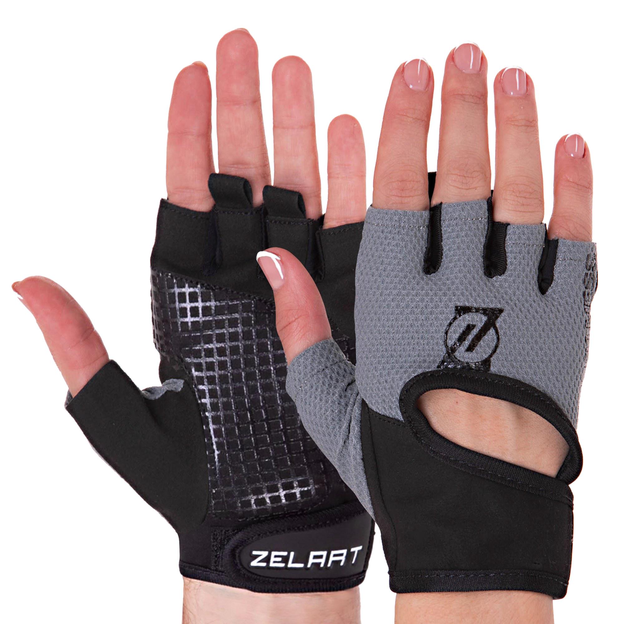 Рукавички для фітнесу та тренувань ZELART (MA-3886_Чорний-сірий_XL)