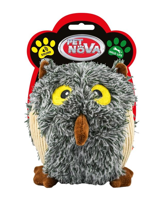 Игрушка для собак Pet Nova Серая сова 15 см (PLU-OWL-GRAY)