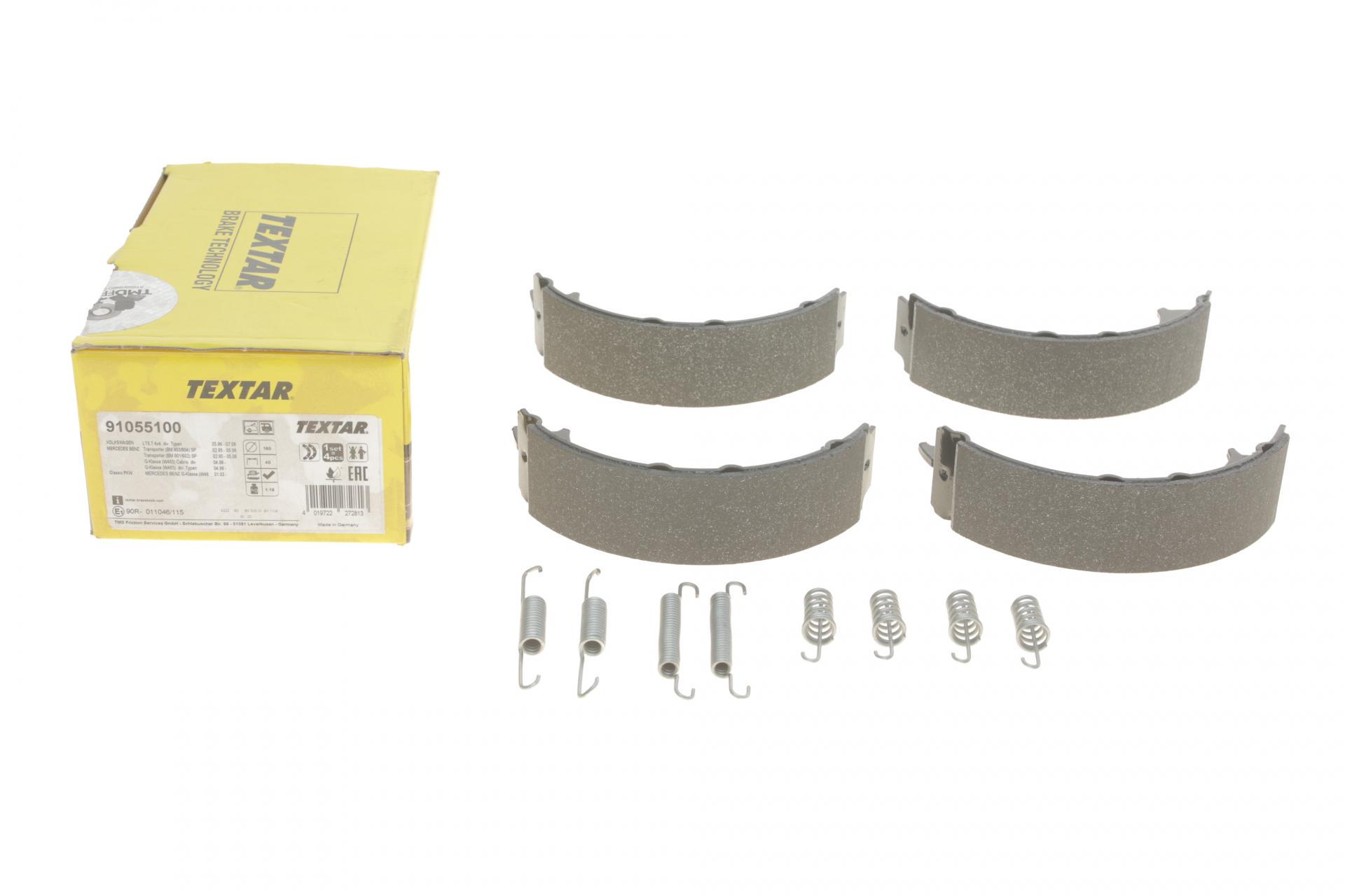 Колодки ручника TEXTAR 91055100 MB Sprinter 208-316 96- с пружинками 160x40