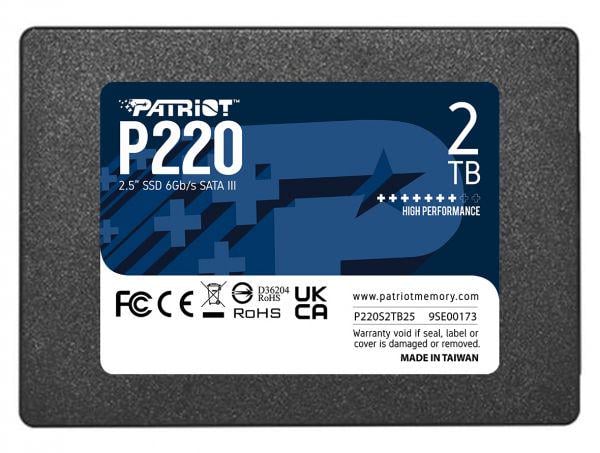 SSD-накопичувач Patriot P220 2Tb SATA3 2,5" 3D TLC (P220S2TB25) SSD-накопичувач Patriot P220 2Tb SATA3 2,5" 3D TLC (P220S2TB25)