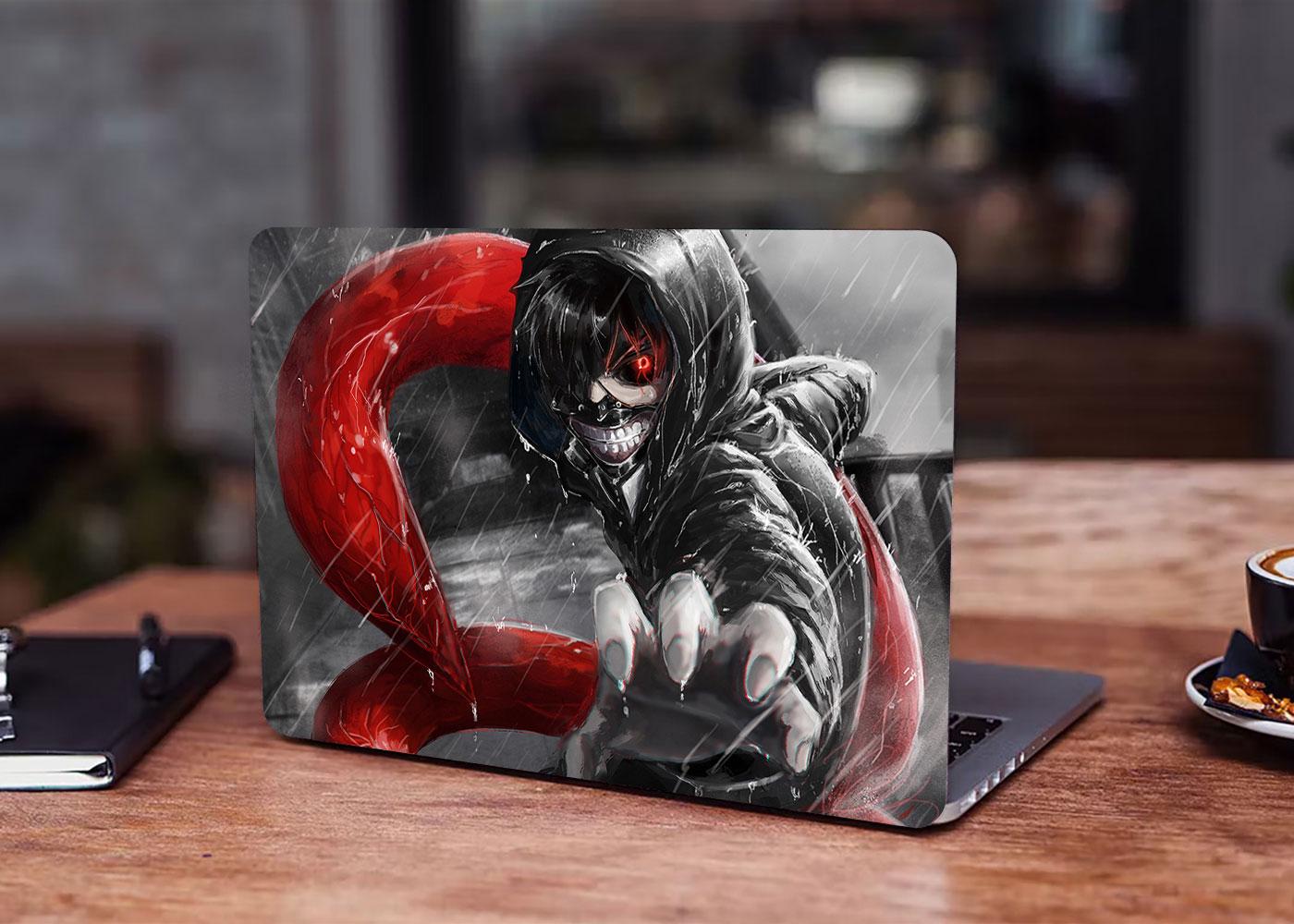 Декоративная наклейка на ноутбук 17,3" Аниме Кен Канеки Токийский Гуль 400х260 мм (100444_17)