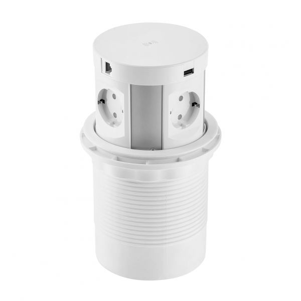 Подовжувач чотиримісний врізний GTV COMFORT PLUS Schuko 1,5 м Білий (27849206)