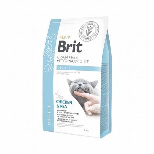 Корм для котів сухий Brit Veterinary Diet Cat Grain free Obesity при надмірній вазі та ожирінні 2 кг (9355)