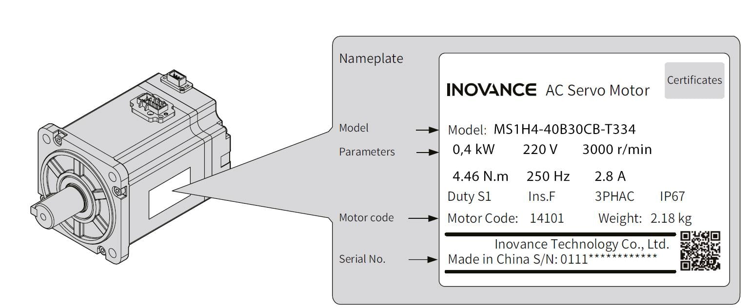 Серводвигун Inovance MS1H4-40B30CB-T334Z с тормозом - фото 4