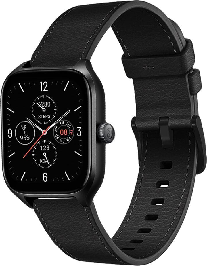 Ремінець шкіряний Elfur для Amazfit GTS 4/Mini Black (35756-2B)