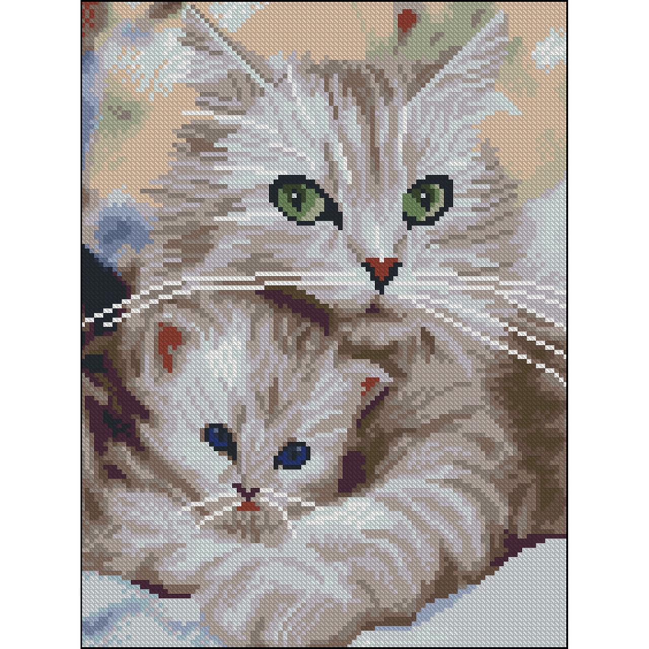 Алмазная мозаика Strateg Котики без подрамника 30х40 см (ZAV3040-9)