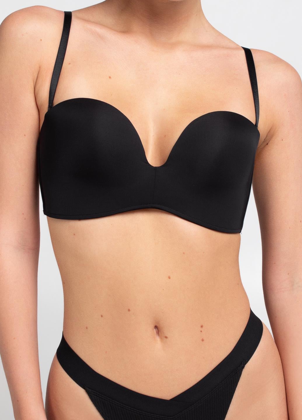 Бюстгальтер-планж Giulia L1523a без косточек с тройным push-up 75B Black (34532050)