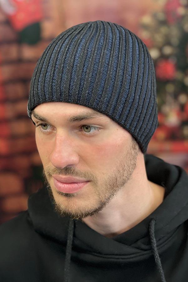 Шапка мужская Braxton Грант 7205 Черный/Джинсовый (2109693604)