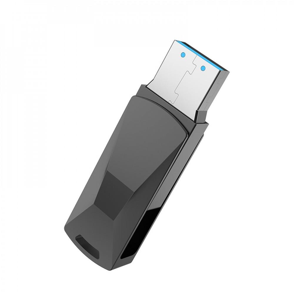 Флеш-накопичувач Hoco 32 Gb UD5 USB 3,0 підвищена швидкість Металік - фото 2