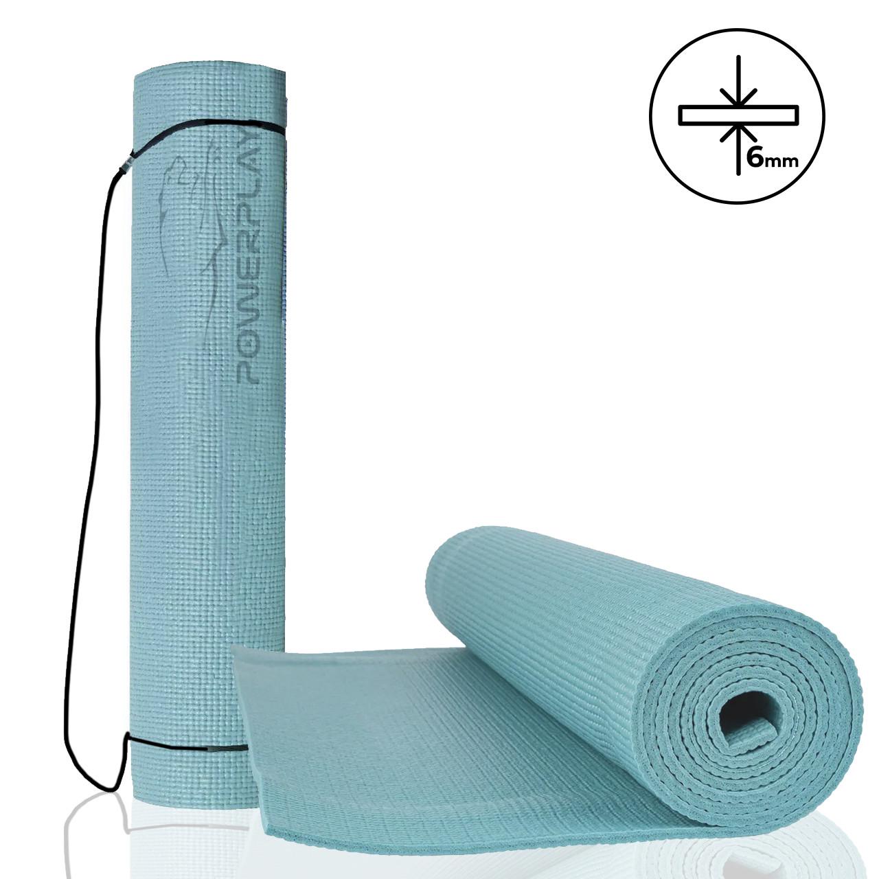 Коврик PowerPlay 4010 PVC Yoga Mat для йоги и фитнеса 173x61x0,6 см Зеленый - фото 3