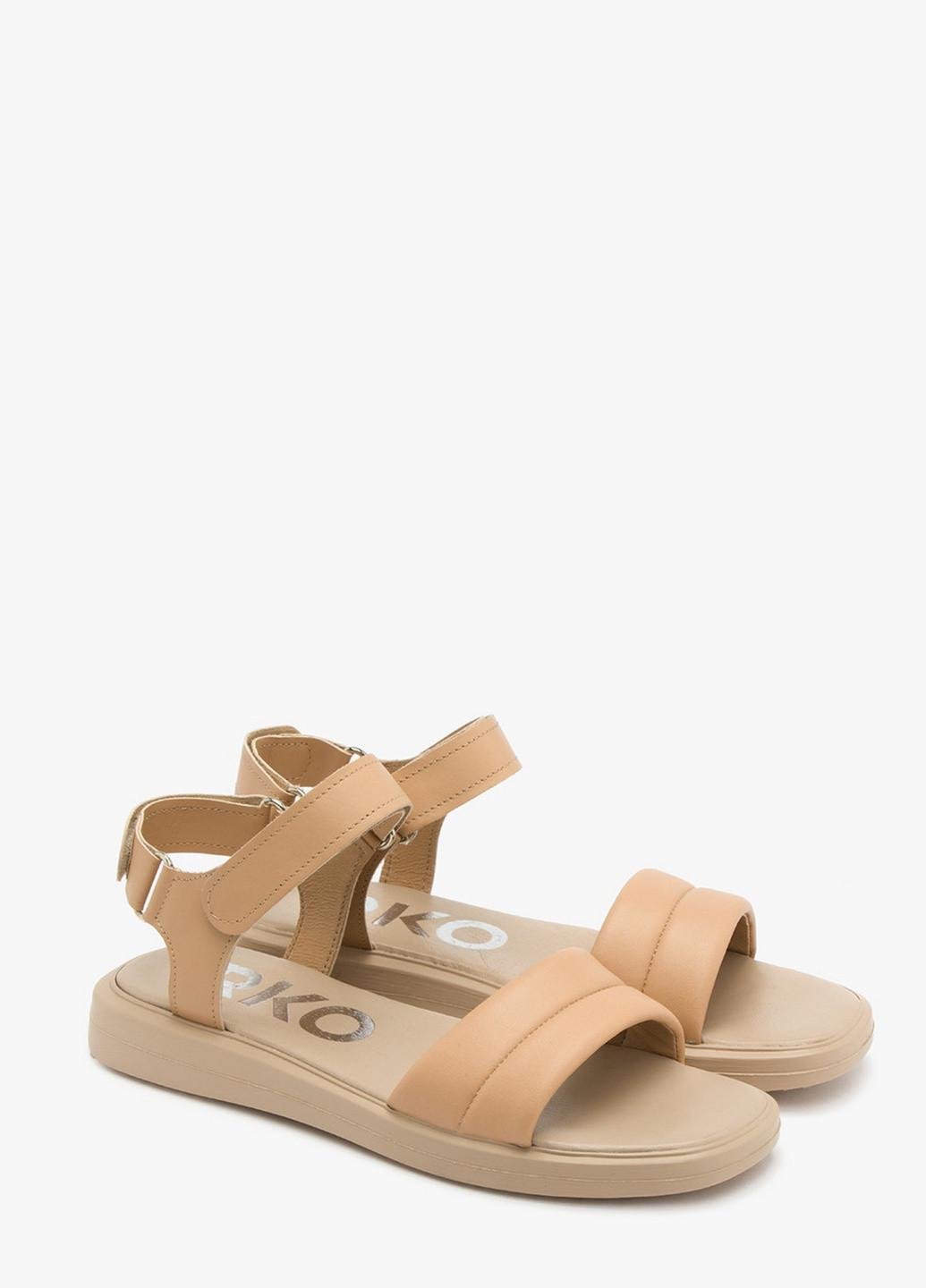 Сандалії жіночі RYLKO шкіряні на тонкій платформі р. 37 Бежевий (0AF56_W_ _7SU)