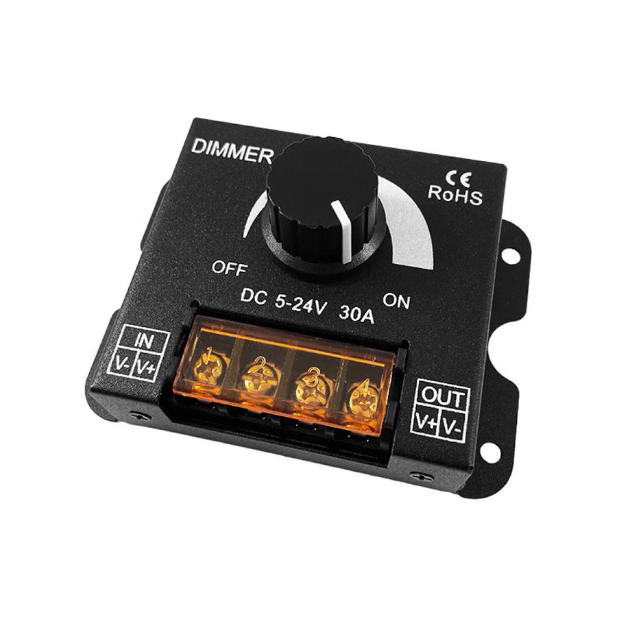 Диммер для светодиодных лент 12-24V 30A с дистанционным и ручным управлением Черный