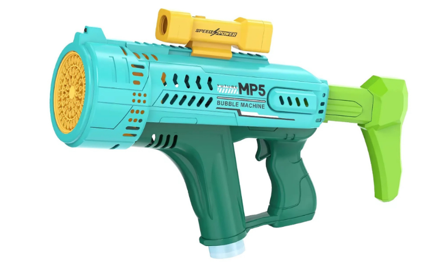 Пистолет-генератор для мыльных пузырей с LED-подсветкой на аккумуляторе Зеленый Пистолет-генератор для мыльных пузырей с LED-подсветкой на аккумуляторе Зеленый