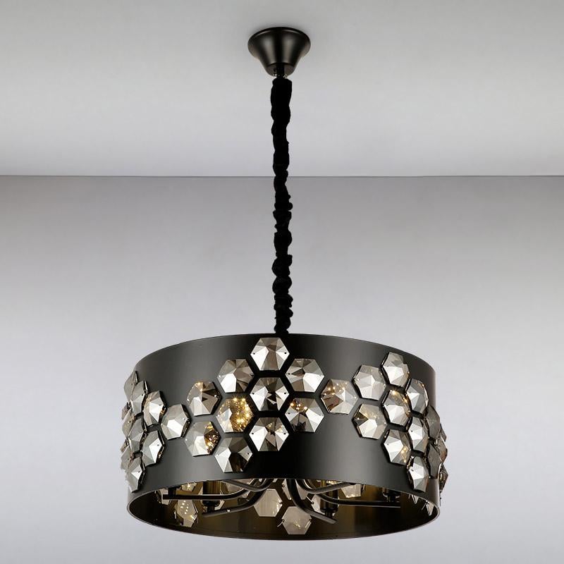 Люстра подвесная с абажуром Light House LS-14844-8 Черный (16451) Люстра подвесная с абажуром Light House LS-14844-8 Черный (16451)