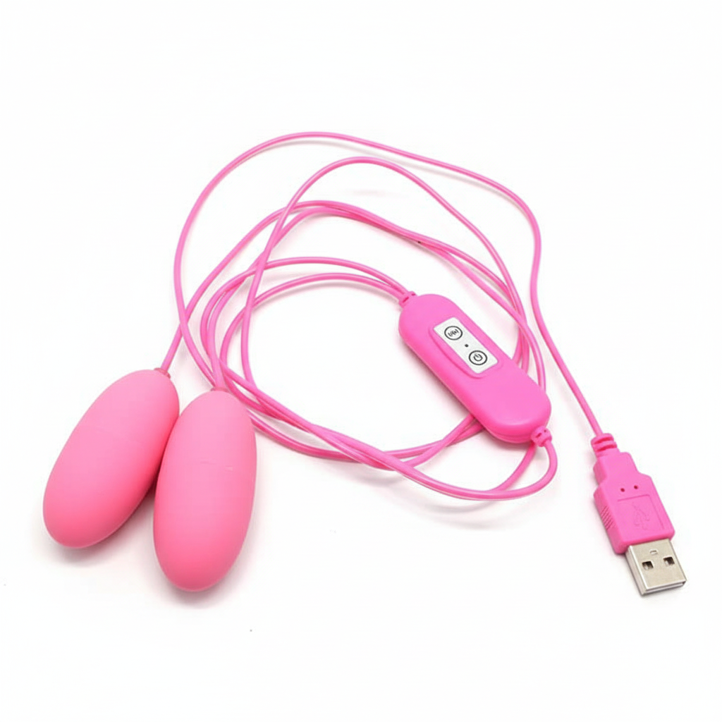 Виброяйце двойное с USB-проволокой Розовый (X00000102-1)