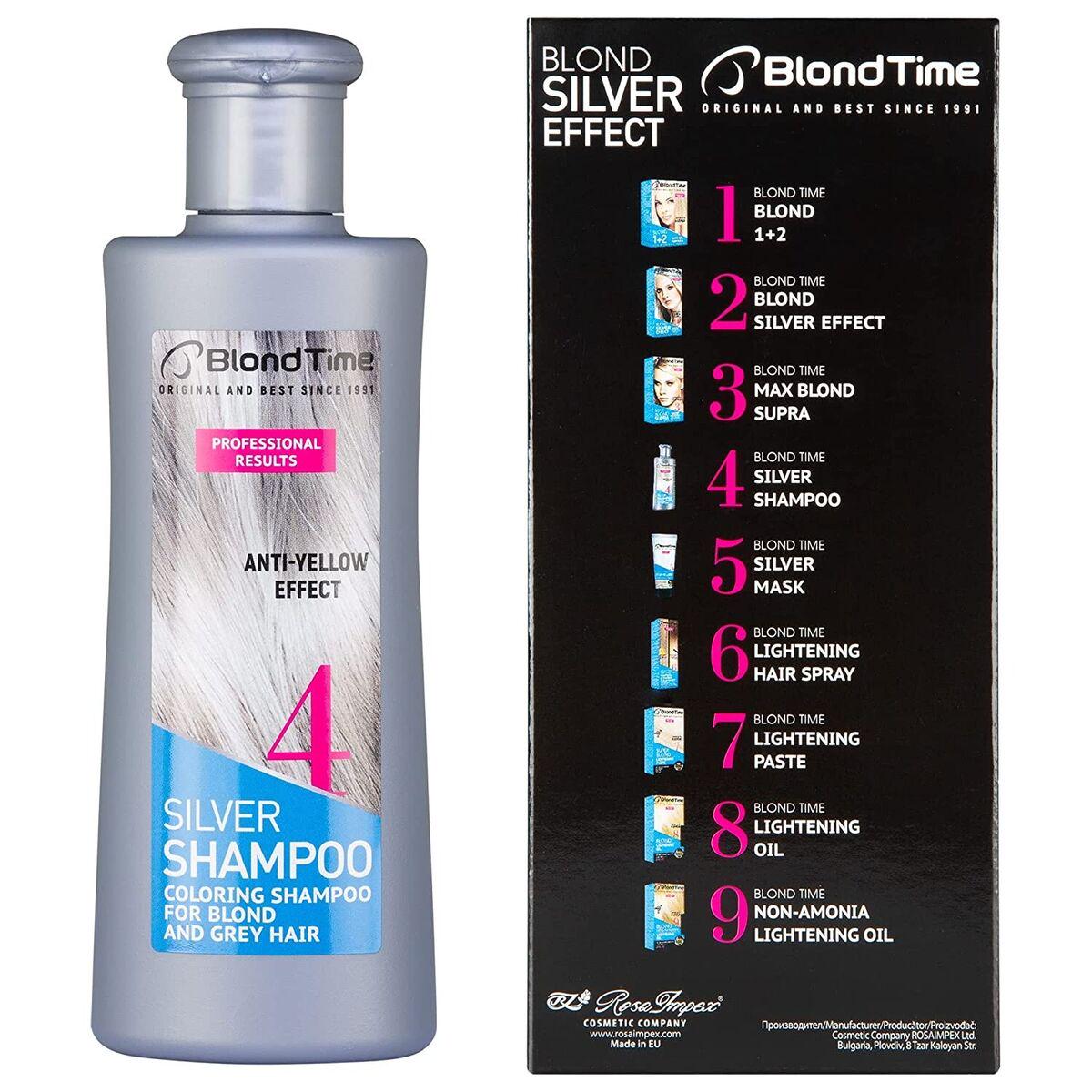 Шампунь Blond Time Silver Shampoo відтінювальний для освітленого і сивого волосся з анти жовтим ефектом 150 мл (3800010500746)