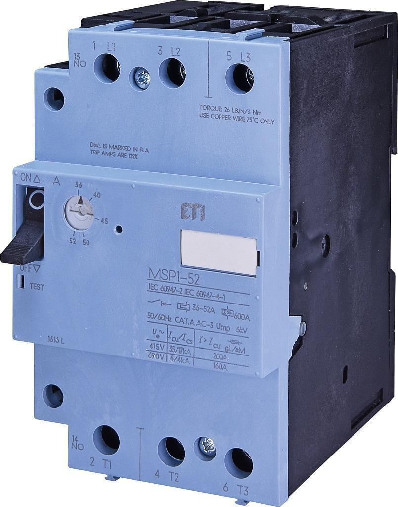 Автоматический выключатель защиты двигателя ETI MSP1-52 22 kW 36-52A (4646630)