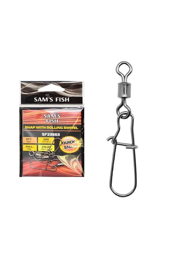 Вертлюг с карабином Sams Fish SF23662 Американка №2/0+6 3 шт. (3659928365727)