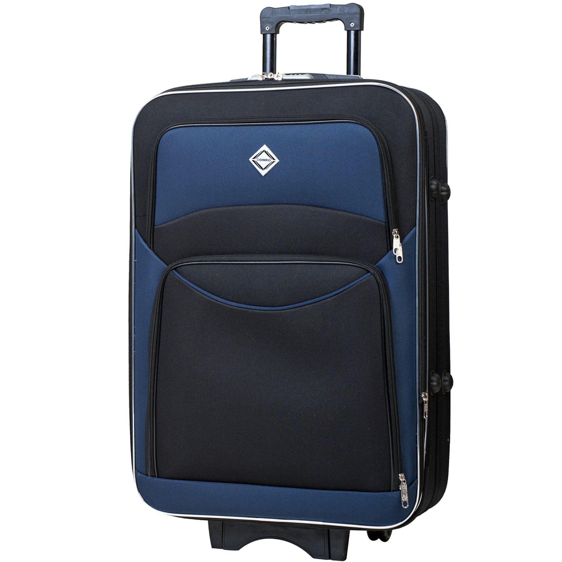 Набор чемоданов тканевых Bonro Style M/L 2 шт. Черно-синий (28448111) - фото 4