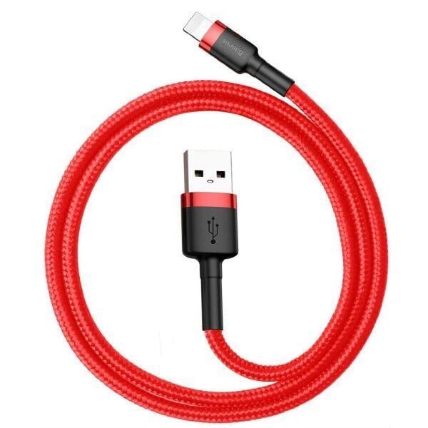 Кабель для быстрой зарядки BASEUS Cafule Cable USB to Lightning 2,4 A 1 м Red (CALKLF-B09) - фото 4
