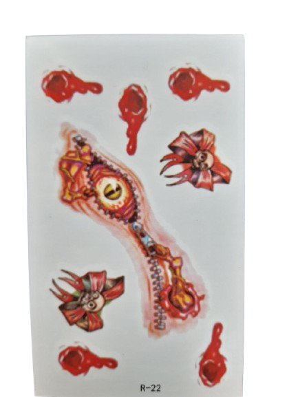 Тату временное Halloween 6х10 см Красный (R-22)