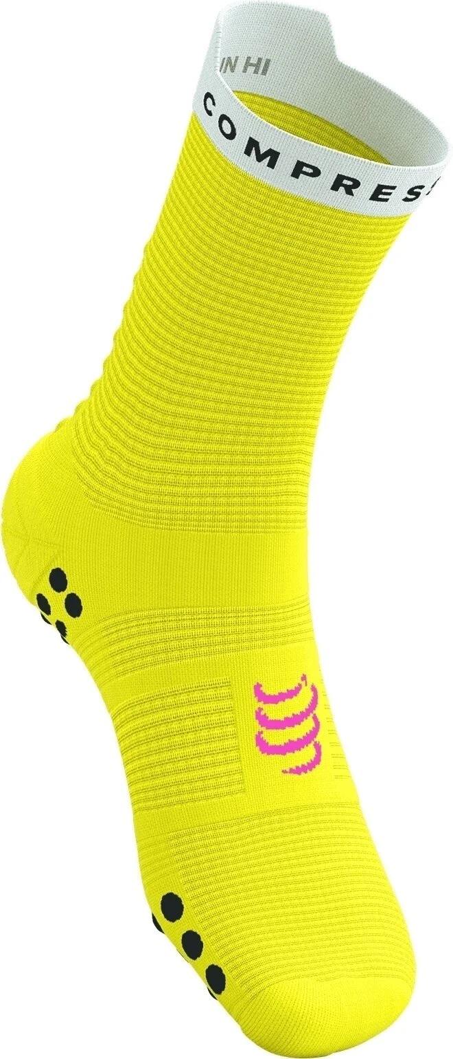 Шкарпетки Compressport Pro Racing Socks V4.0 Run High T2 Safe Yellow/White - фото 2