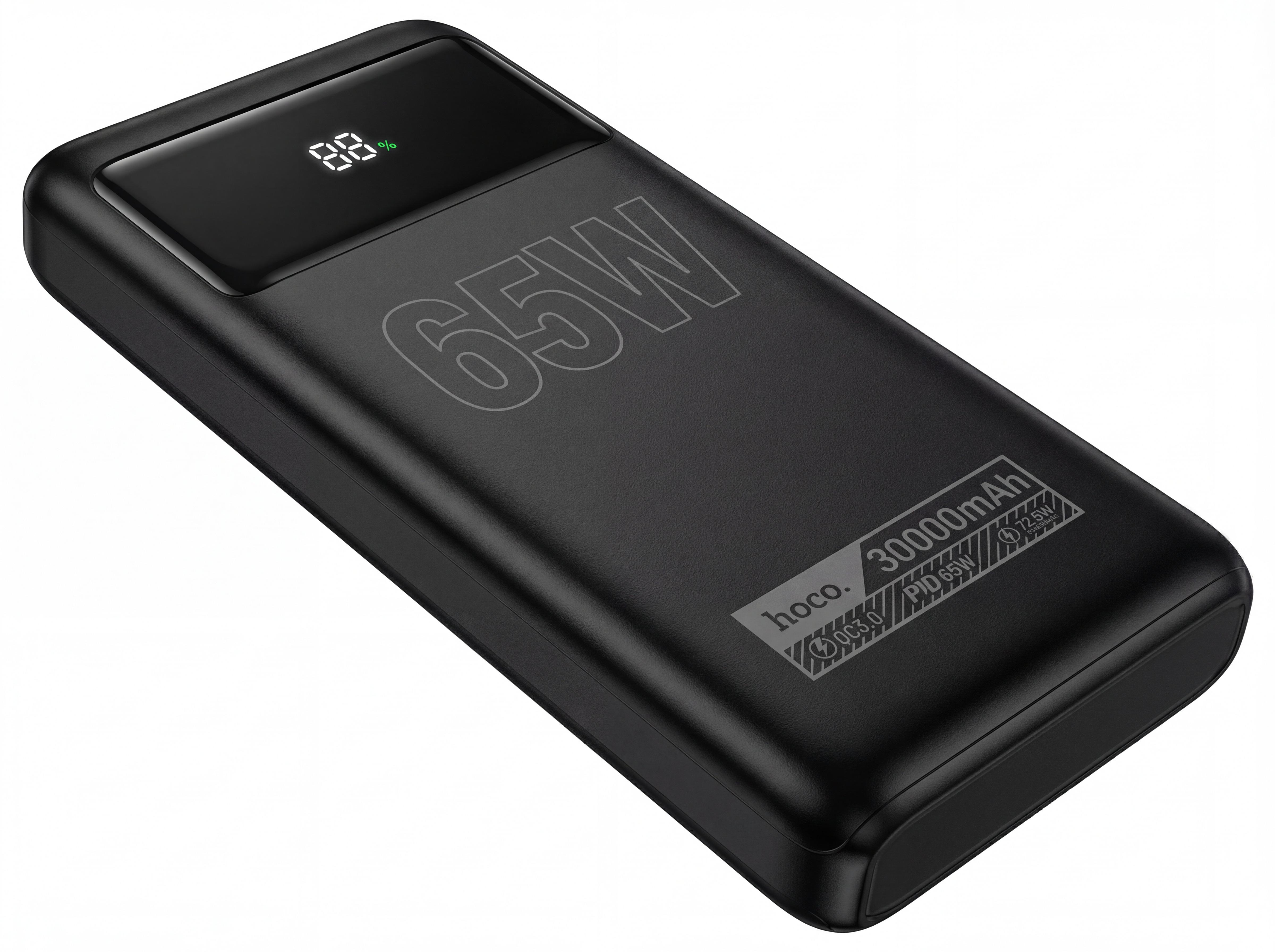 Повербанк Hoco 30000 mAh 65W ліхтарик 4хUSB/2хType-C Чорний (511261) - фото 5