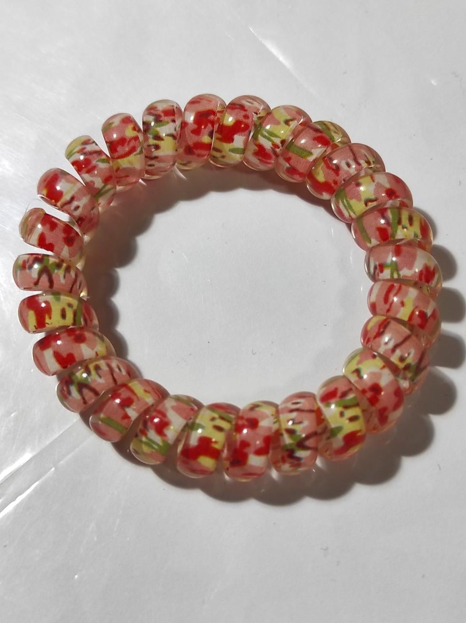 Резинка Спираль толстая с абстрактным рисунком 5,5 см Красный (52-4-1788-ЧЕР)