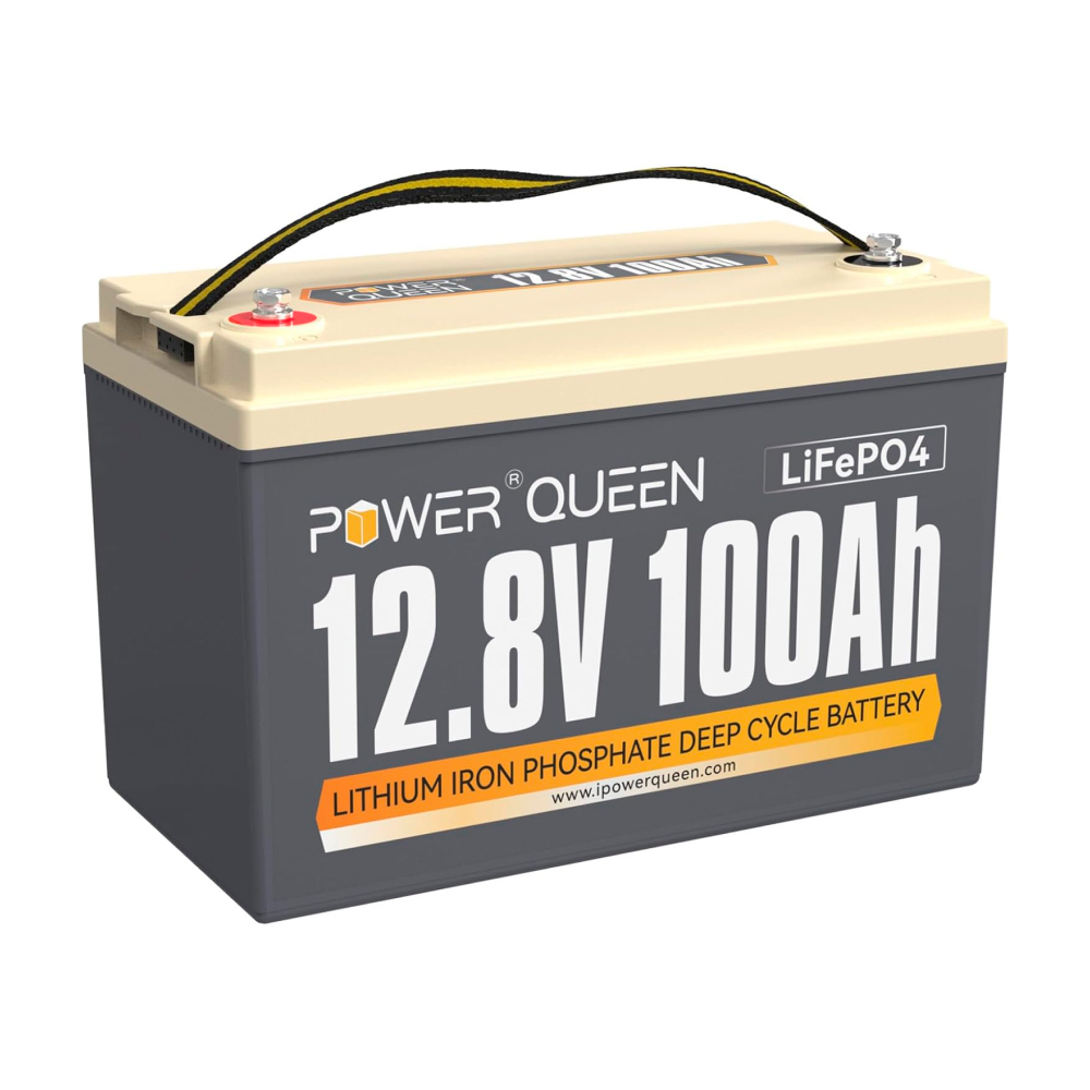 Аккумулятор Power Queen LiFePO4 12,8V 100 Ah BMS 100A для солнечных систем кемперов и электромобилей (38294) Аккумулятор Power Queen LiFePO4 12,8V 100 Ah BMS 100A для солнечных систем кемперов и электромобилей (38294)
